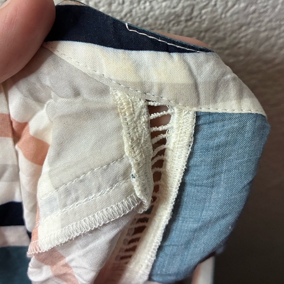 LOFT Striped Long Sleeve V- Neck Sailor Collar Top M - Picture 9 of 11